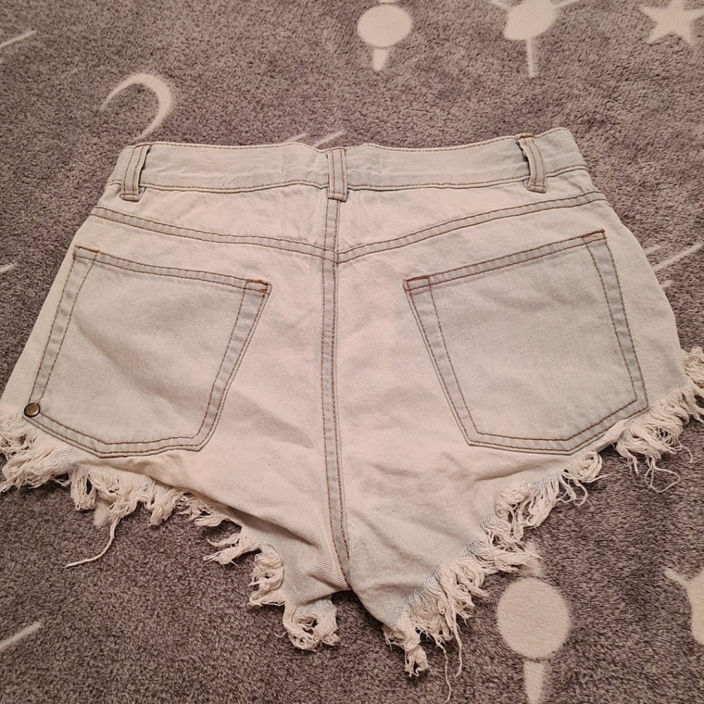 Factorie 8 Faded Denim High Waisted Sexy Shorts - Picture 3 of 4